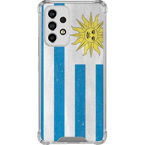 Uraguay Flag Distressed Galaxy A53 5G Clear Case